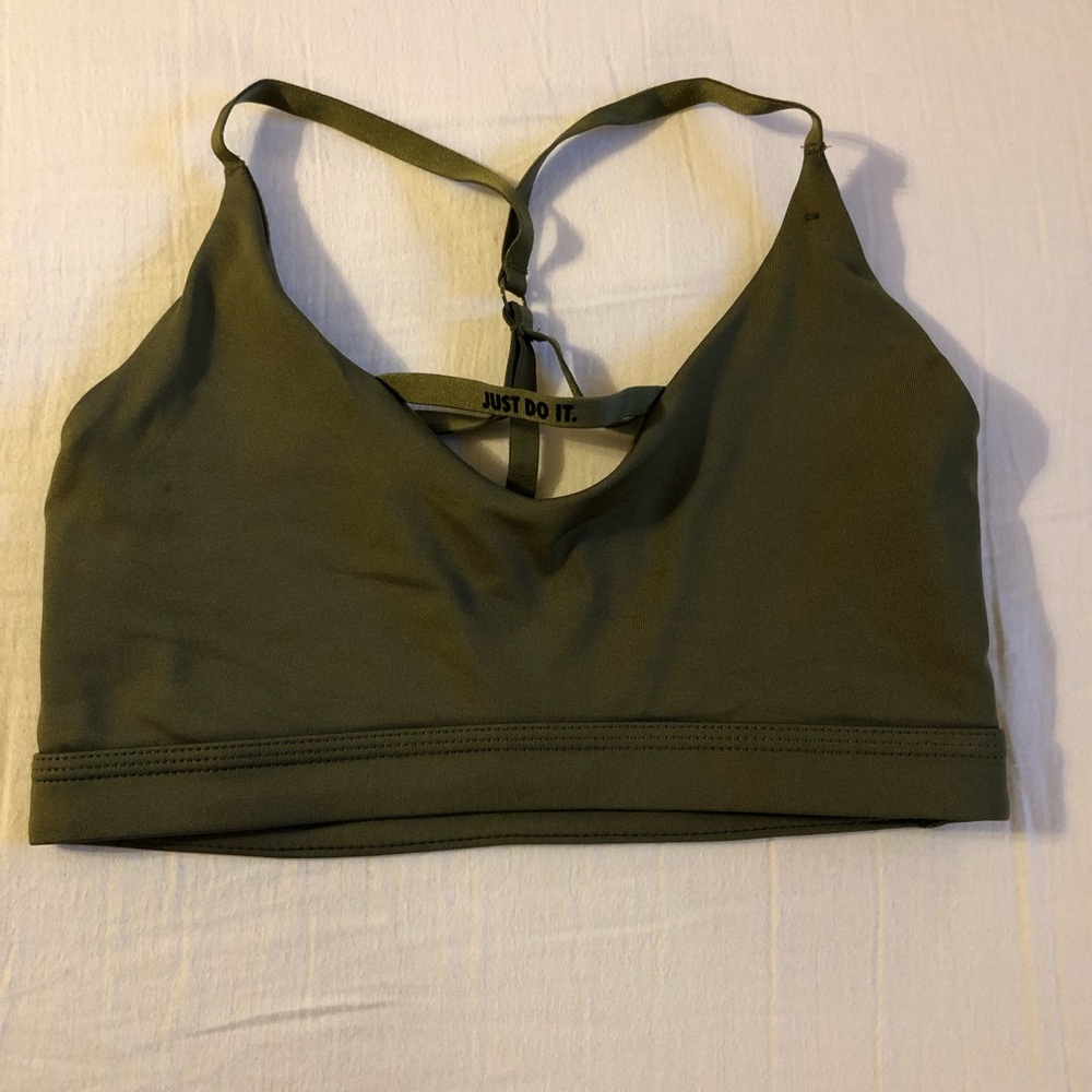 Nike army green sports bra